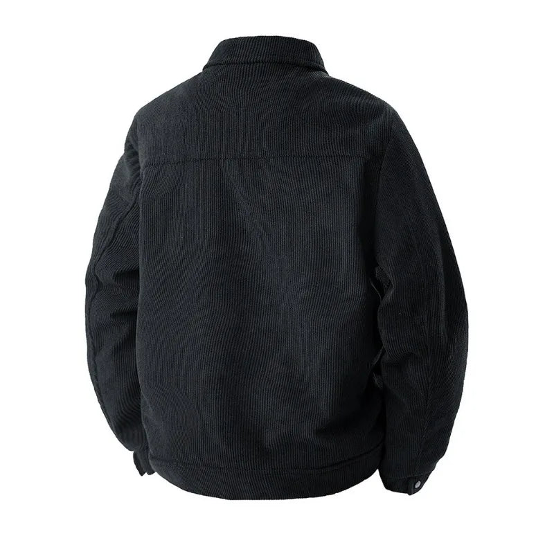 Men Coat Spring Autumn American Retro Turn Down Collar Male Jacket Loose Single-breasted Pocket Daily Versatile Man Outerwear
