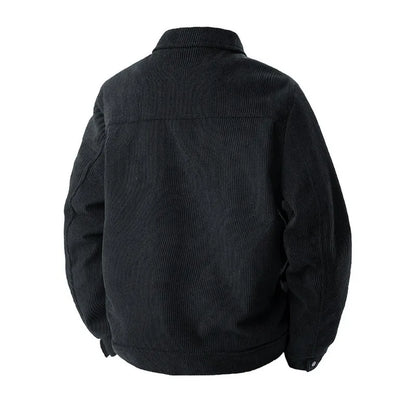 Men Coat Spring Autumn American Retro Turn Down Collar Male Jacket Loose Single-breasted Pocket Daily Versatile Man Outerwear