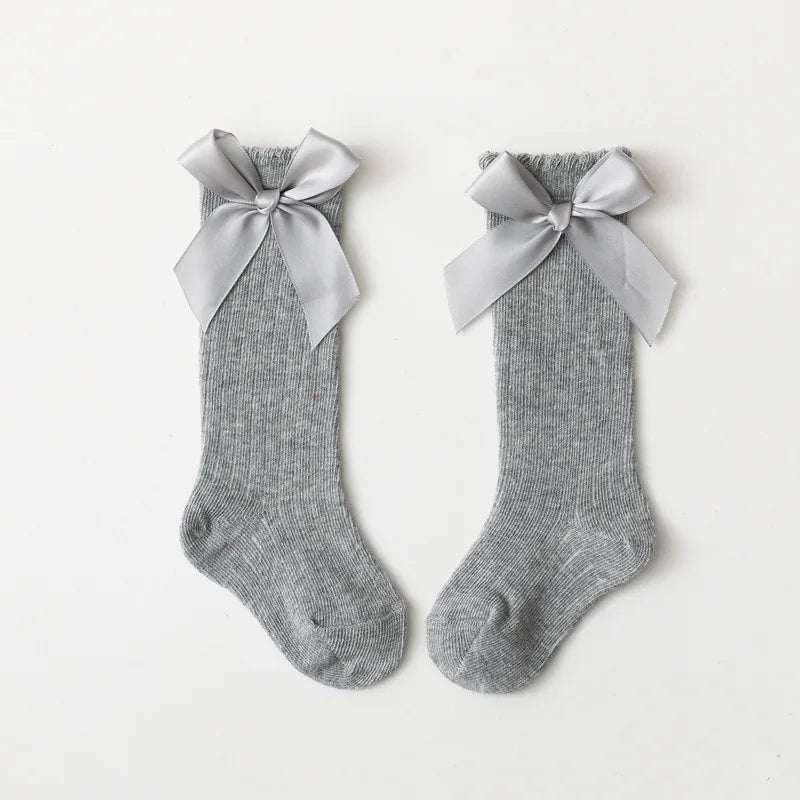 Baby Girl Accessories Infant Socks Spring Autumn New Big Bow Cotton Socks Kids Children Knee High Stocking Toddler Boy Clothes