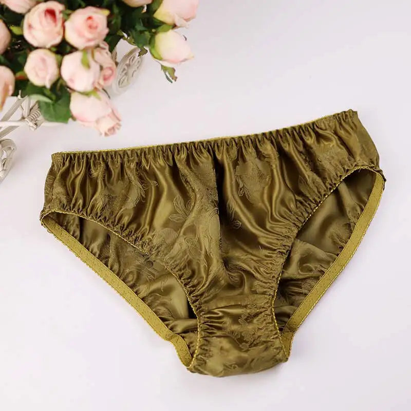 Silk Underwear Women's Large Size XXL e Breathable Antibacterial Low Waist Comfortable Innerwear Daily Use Cartoon Pat...