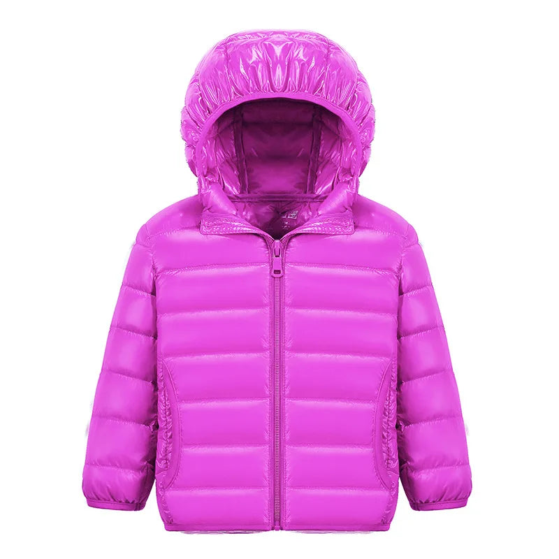 Girls Down Jacket Fashion Children Winter Coat Kids Ultra Light Winter Jackets for Girls Portable Hooded Down Coats for Teenage