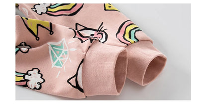 Girls Pajamas Sets 2 to 3 4 5 6 7 8 9 10 11 12 13 14 Years Cotton 100 Toddler Kids Pijamas Long Sleeve Cute Pyjama Pink Cat Pjs