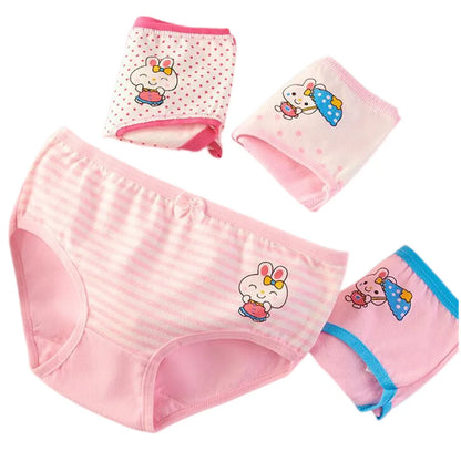 Girls Briefs Fine Cotton Underwear Cute Prints Panties Kids Breathable Soft Healthy Underpants Girls Boxer 4pcs/Lot Size 3-10T