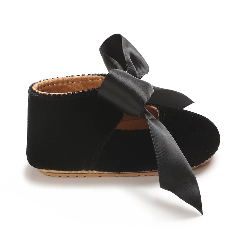 Girls' Princess Baby Shoes Cute Bow Flat Bottom Walking Children's Shoes First Step Newborn Baby Comfortable Soft Sole Footwear