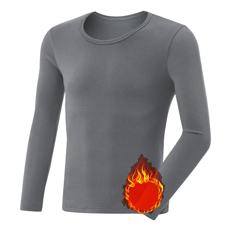 Men Undershirts Men's Winter Thermal Underwear Thin Fleece Elastic Compression Fitness For Winter Sports First Layer Wear ﻿
