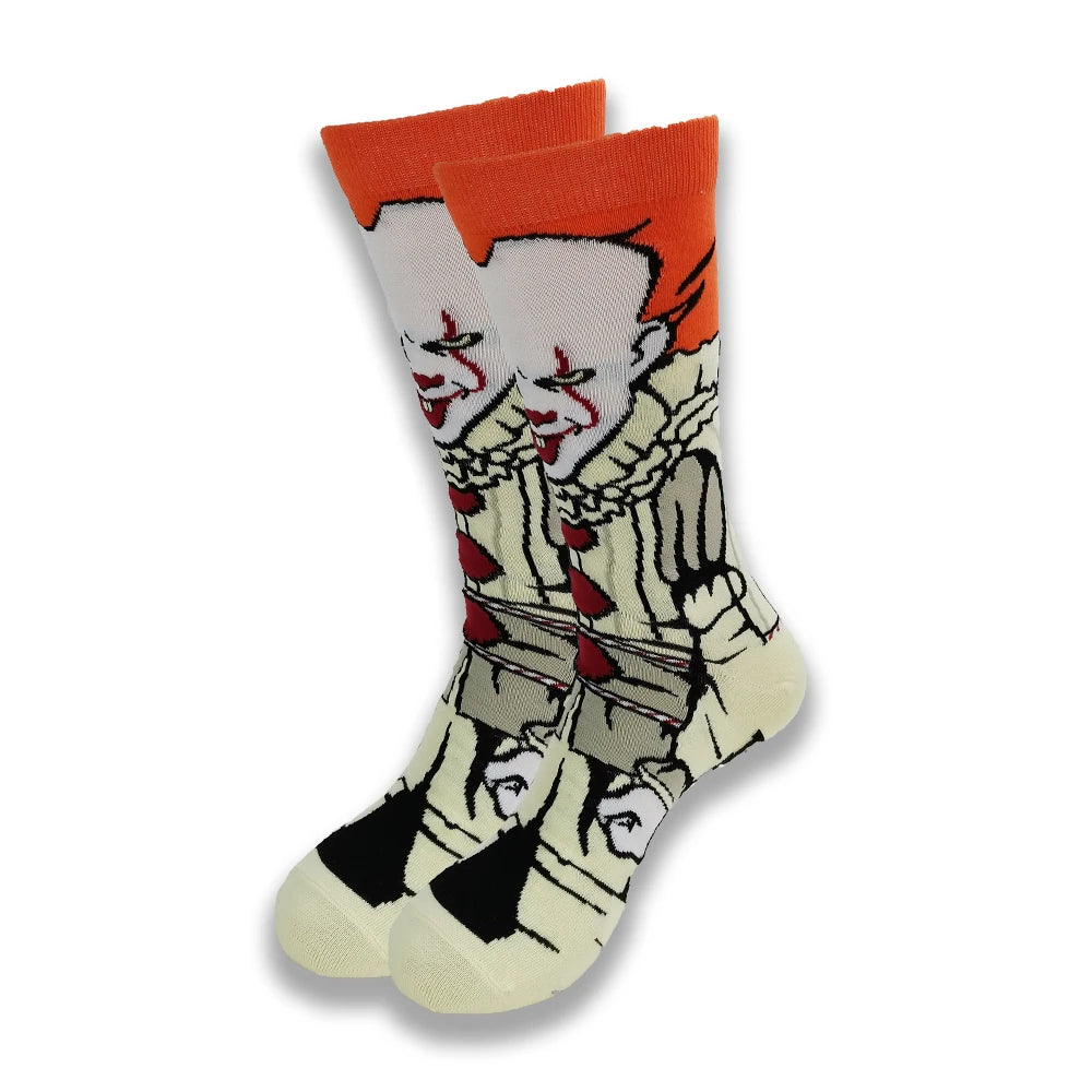 Young people in cartoon socks wear all kinds of cute pattern men's socks.
