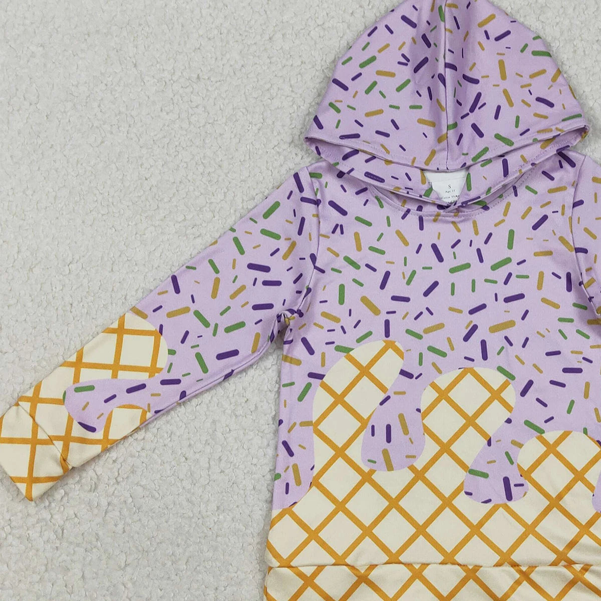 Baby Boy Clothes Kids Hoodies Sweatshirts Lavender Drip Sprinkles Long Sleeve Zipper Pocket Pullover Hoodie Tops Boys Clothing