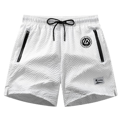 Men's Casual Printed Swim Trunks For Beach Swimming Surfing Beach Wear Summer Outdoor Fitness Training With Zippered Pockets