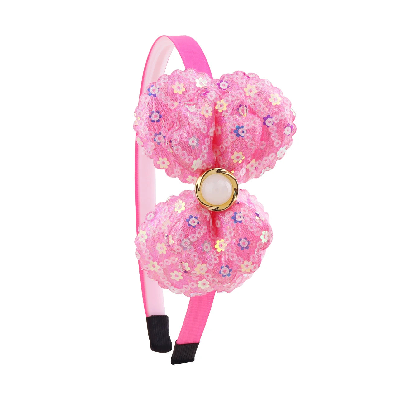 Large Shiny Bow Headbands for Baby Girls, Glitter Headbands with Pearl for Kids, Sparkling Accessories for Toddlers