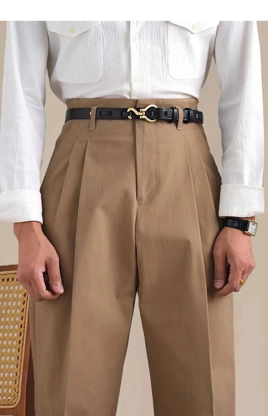 Men Dress Pants Men's Trendy Cotton 2025 Mens Social European Style Business Casual Pants Black White Trousers Formal Pants