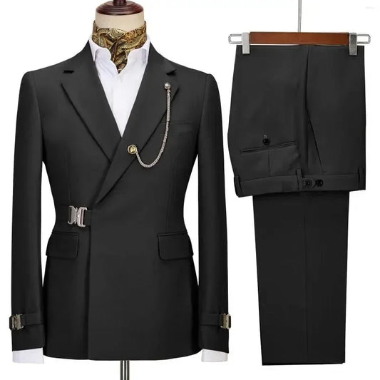 Men's Suits Blazer Pants for Men 2025 Jacket Italian Design Notched Lapel Party Wedding Slim Fit Costume Homme 2 Piece Clothing