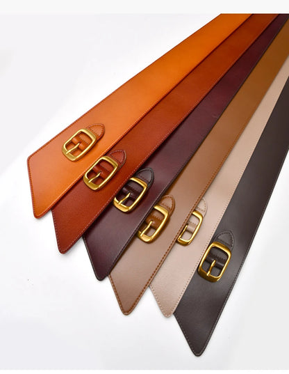 Fashion Belts for Women Leather Waistbands Gold Square Pin Buckle Cummerbunds HOT Body Corset Cummerbund Female Wide Soft Belt