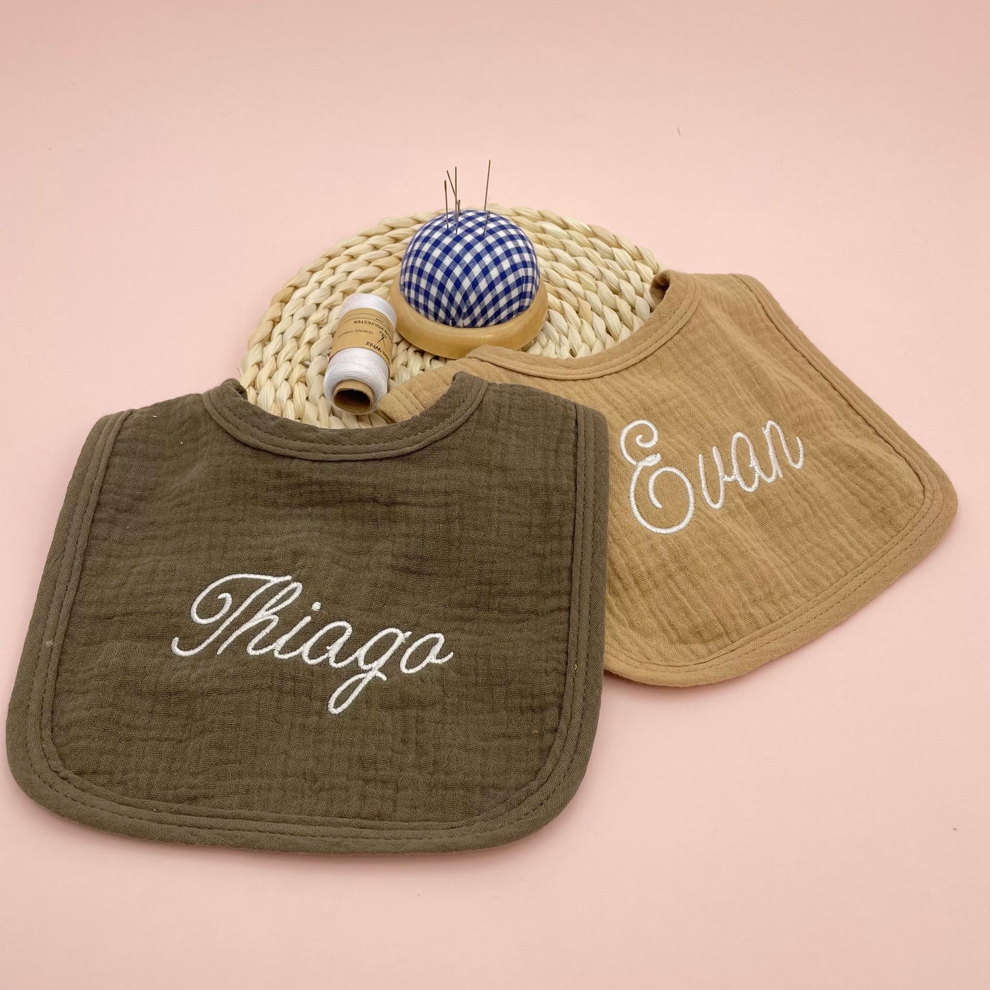 Personalized Baby Saliva Towel Pure Cotton Scarf Baby Feeding Stuff Infant Boys & Girls Custom Name Bib Gift 2Pcs