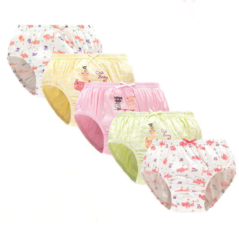 5 Packs/Box Children Underwear Girls Panties Cotton Comfortable Toddlers Kids Triangle Underpants Breathable Briefs For Girls