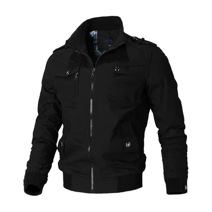 Men Military Jackets Chaquetas Stand-up Collar Casual Coats High Quality Men Multi-pocket Tooling Jackets Spring Autumn Coats  5