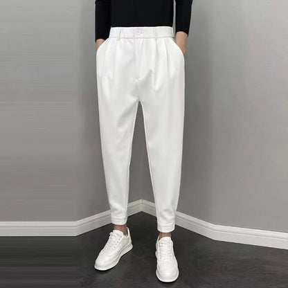 Draped Fluid Trousers for Men Office Work Man Suits Pants Plus Big Size Fabric Slacks Luxury Fashion Korean Reviews Many Dress