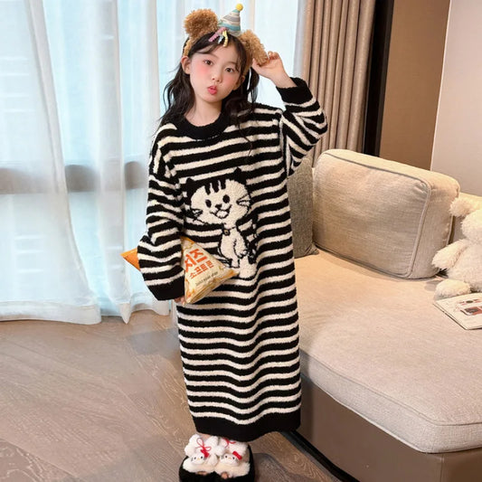 Girls Pajamas 2025 New Children's Nightgown Children's Autumn and Winter Loungewear