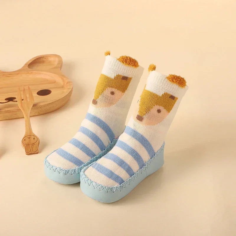Baby Socks Slippers With Rubber Soles Girl Boy Infant Newborn Children Floor Socks Shoes Anti Slip Soft Sole Toddlers Indoor