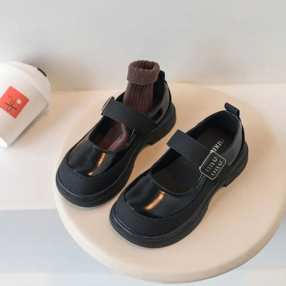 Girls Leather Shoes for School Party Wedding Fashion Elegant Children Mary Janes Pu Leather Loafers Princess Kids Moccasins