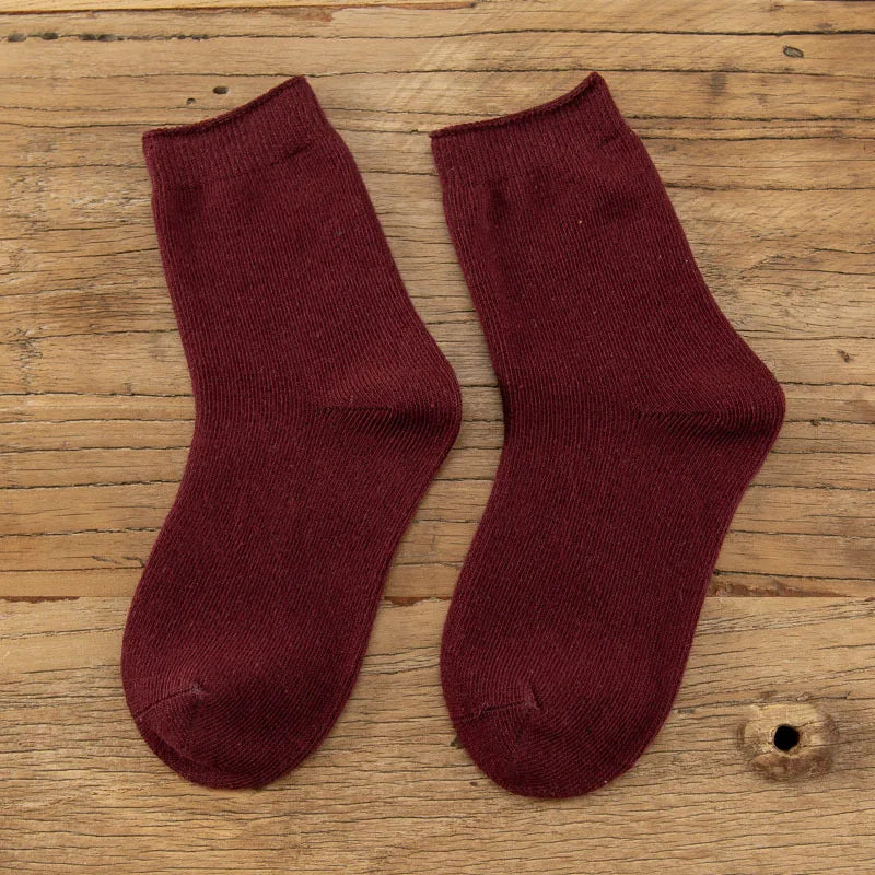 Children's Socks Cotton Colorful Harajuku Retro Boys Girls Black Socks Kids Klein Blue School Casual In Tube Solid Sox Stylish