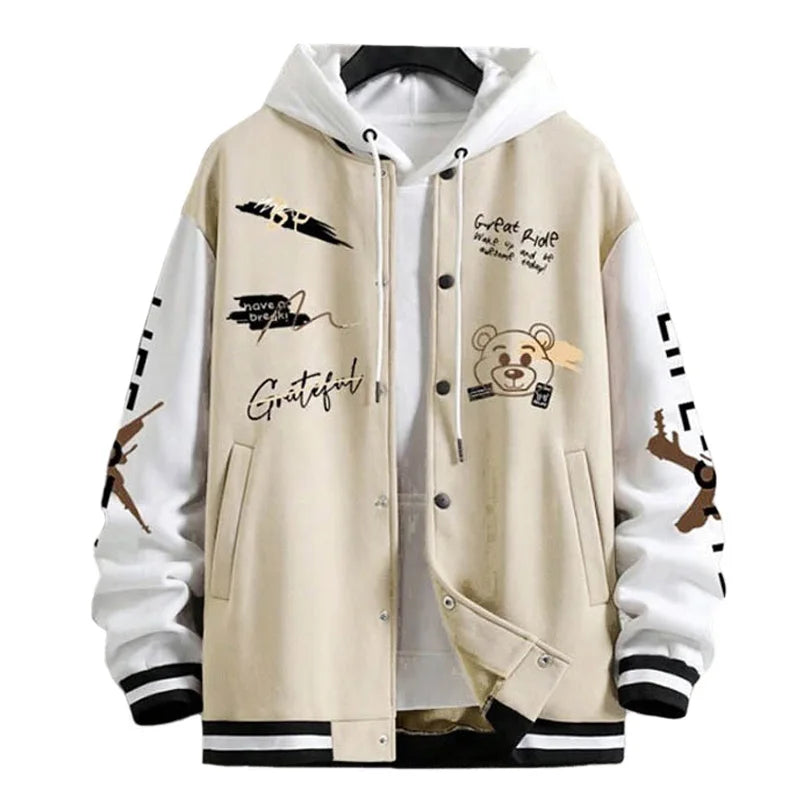 Men's Jackets Coat Spring Autumn Casual Long Sleeve Golf Wear Men Baseball Jacket Fashion Printed O-neck Windbreaker Men's Coats