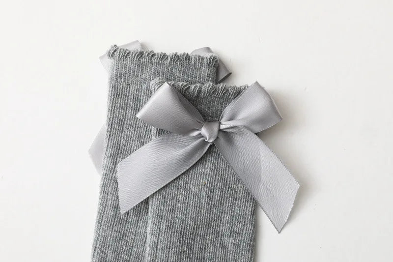 Baby Girl Accessories Infant Socks Spring Autumn New Big Bow Cotton Socks Kids Children Knee High Stocking Toddler Boy Clothes