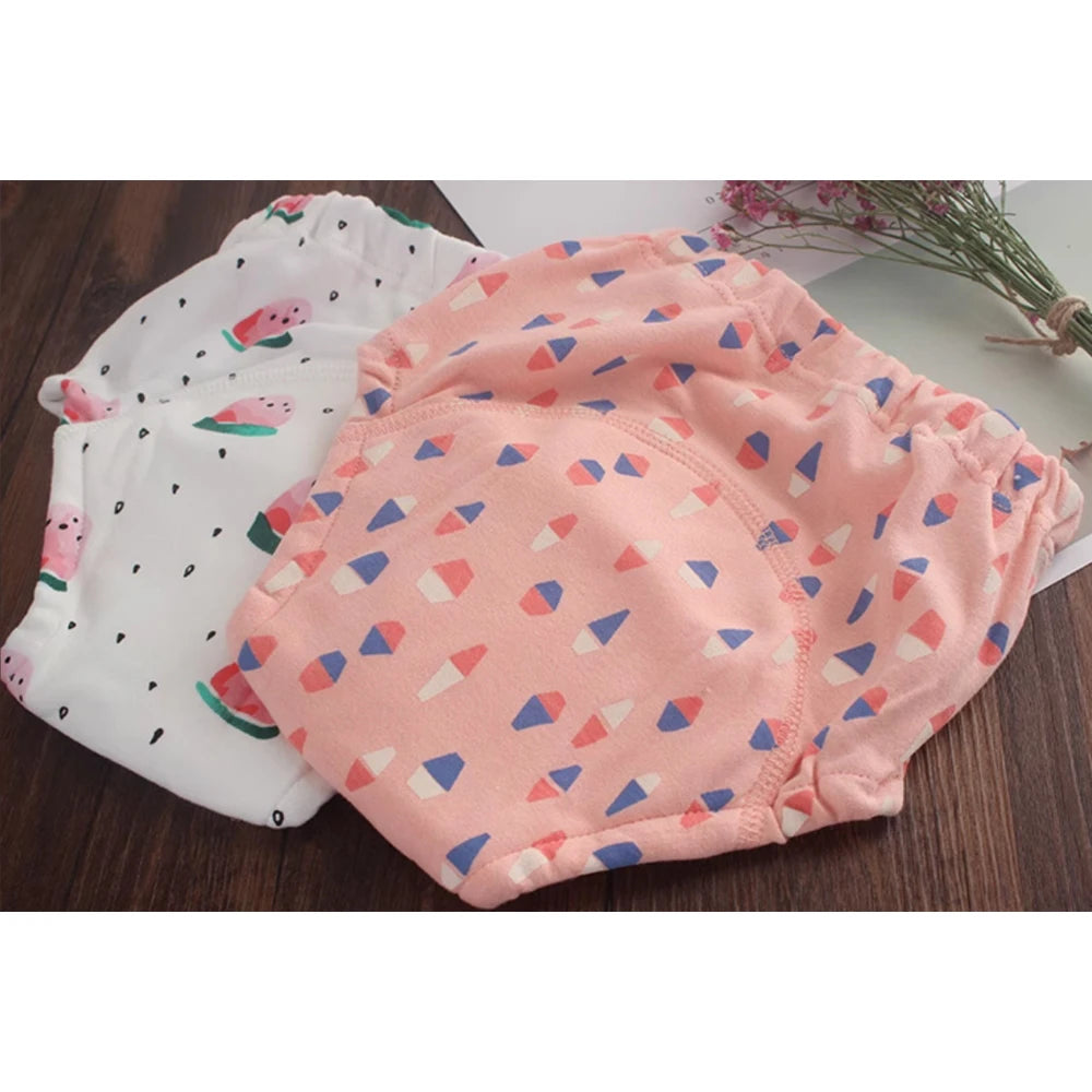 10 Pcs Reusable Baby Training Pants Washable Kids Cloth Diaper Nappies Changing Underwear Infant Toddler Potty Training Panties