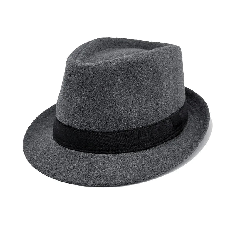 Men British Felt Jazz Hats for Middle Aged Men Bucket Hat Wool Fedoras Hat Autumn Winter Gentlemen Wedding Party Magic Caps