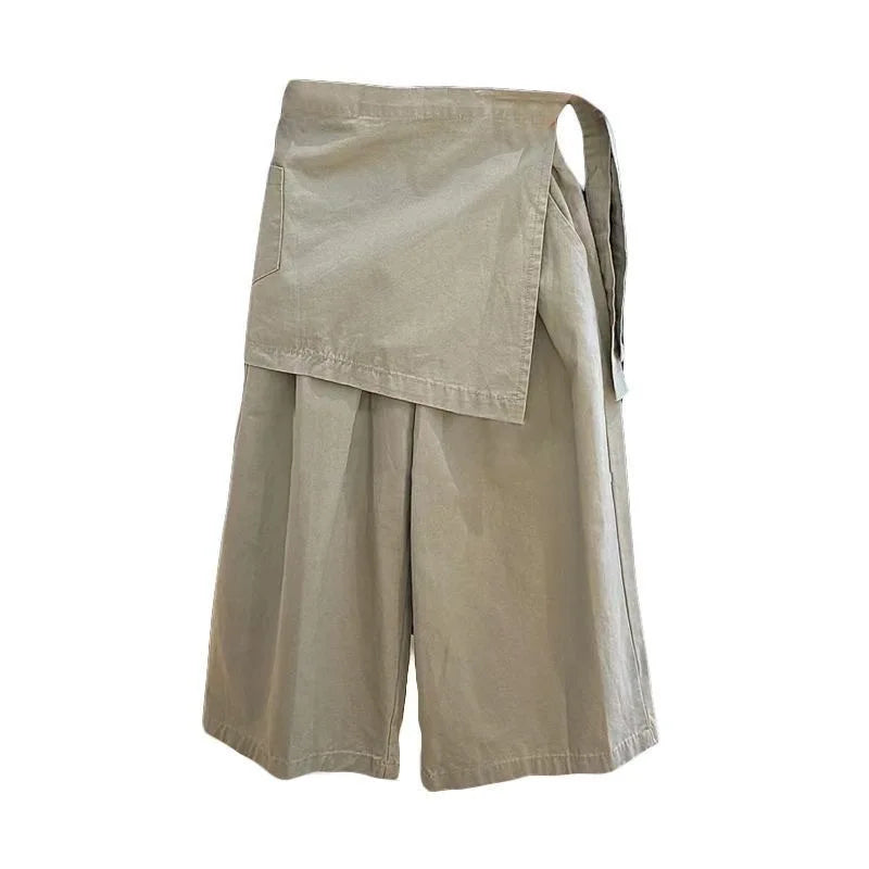 Girls' Spring Pants 2025 New Autumn Stylish Apron Loose Wide Leg Pants Straight Leg Pants Two-piece Set