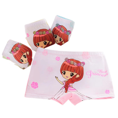 Girls Briefs Fine Cotton Underwear Cute Prints Panties Kids Breathable Soft Healthy Underpants Girls Boxer 4pcs/Lot Size 3-10T