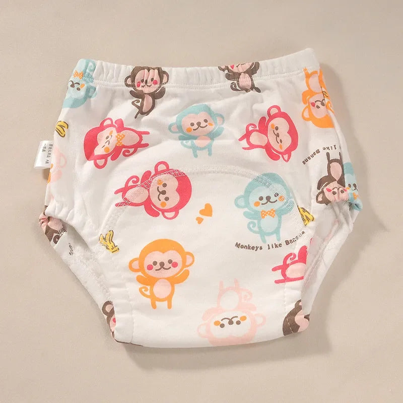 Baby Waterproof Reusable Training Pants Cute Cotton Baby Diaper Infant Shorts Nappies Panties Nappy Changing Underwear Cloth New