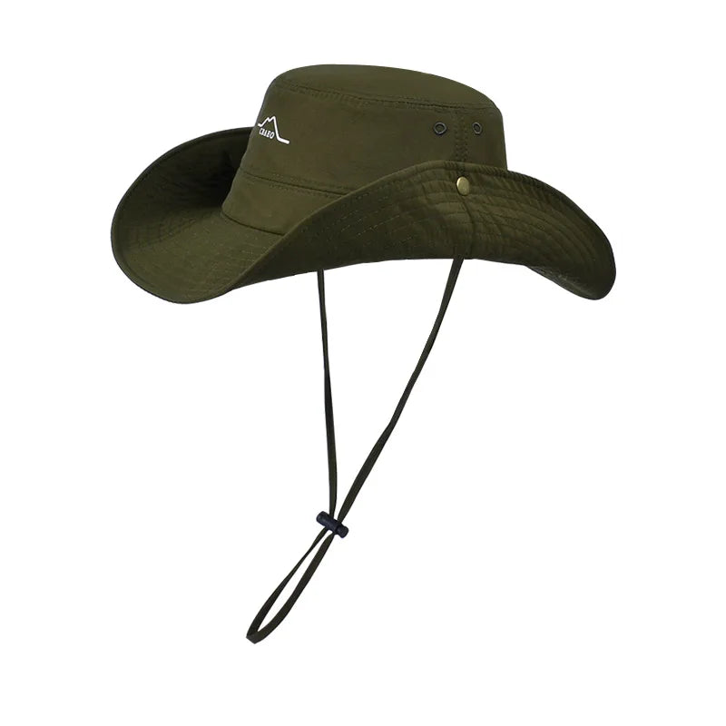 Waterproof and quick-drying summer wide-brimmed sun-protective hats for men and women, outdoor hiking and fishing sun hats