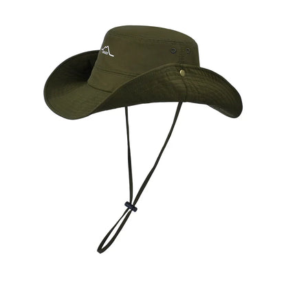Waterproof and quick-drying summer wide-brimmed sun-protective hats for men and women, outdoor hiking and fishing sun hats