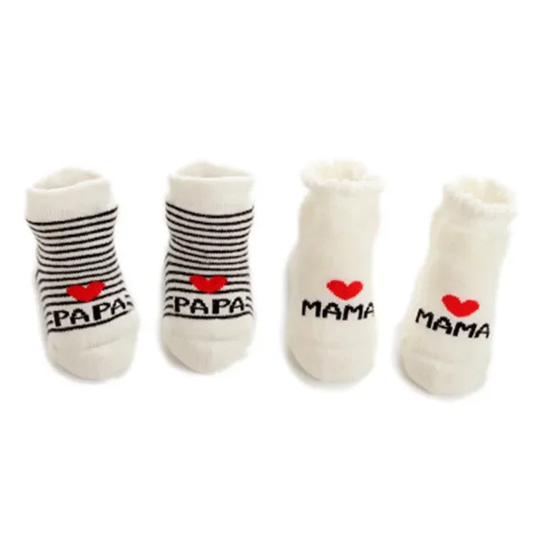 Baby Socks Cotton Infant Boy Girl Slip-resistant Floor Socks Love Mama Papa Letter Socks Anti-slip Sokken Skarpetki Calcetines