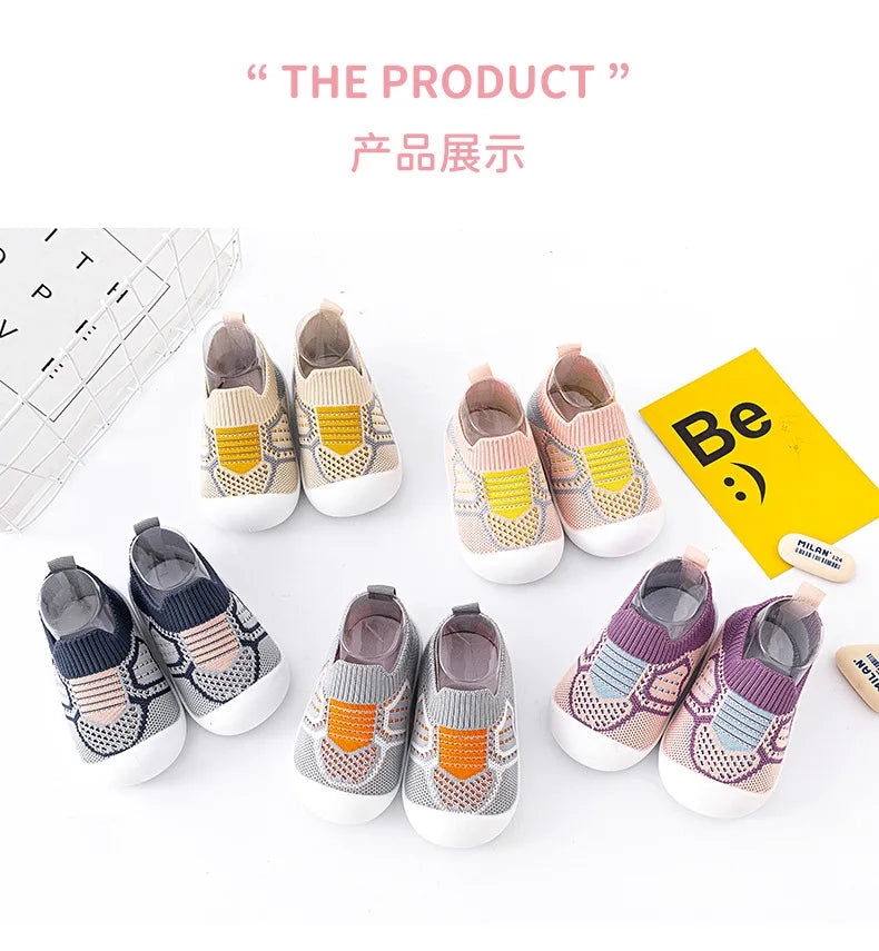 Baby Shoes Anti-slip Breathable Infant Crib Floor Socks with Rubber Sole for Children Boys Mesh Shoes Soft Bottom Baby Girl 아기신발