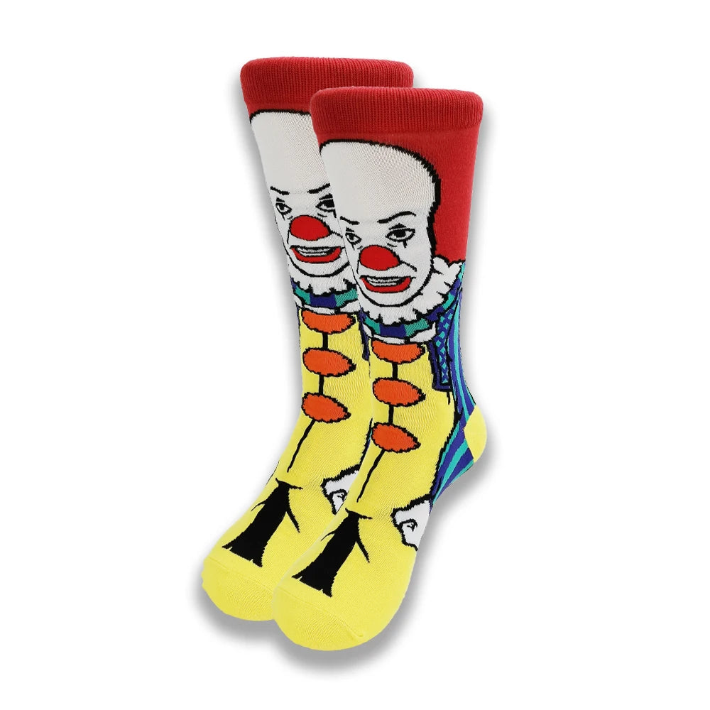 Young people in cartoon socks wear all kinds of cute pattern men's socks.
