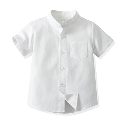 New Children Boys Gentleman Shirts Kids Short Sleeve Casual Tops Infant Toddler Girls Blouse Formal Clothing Summer Clothes