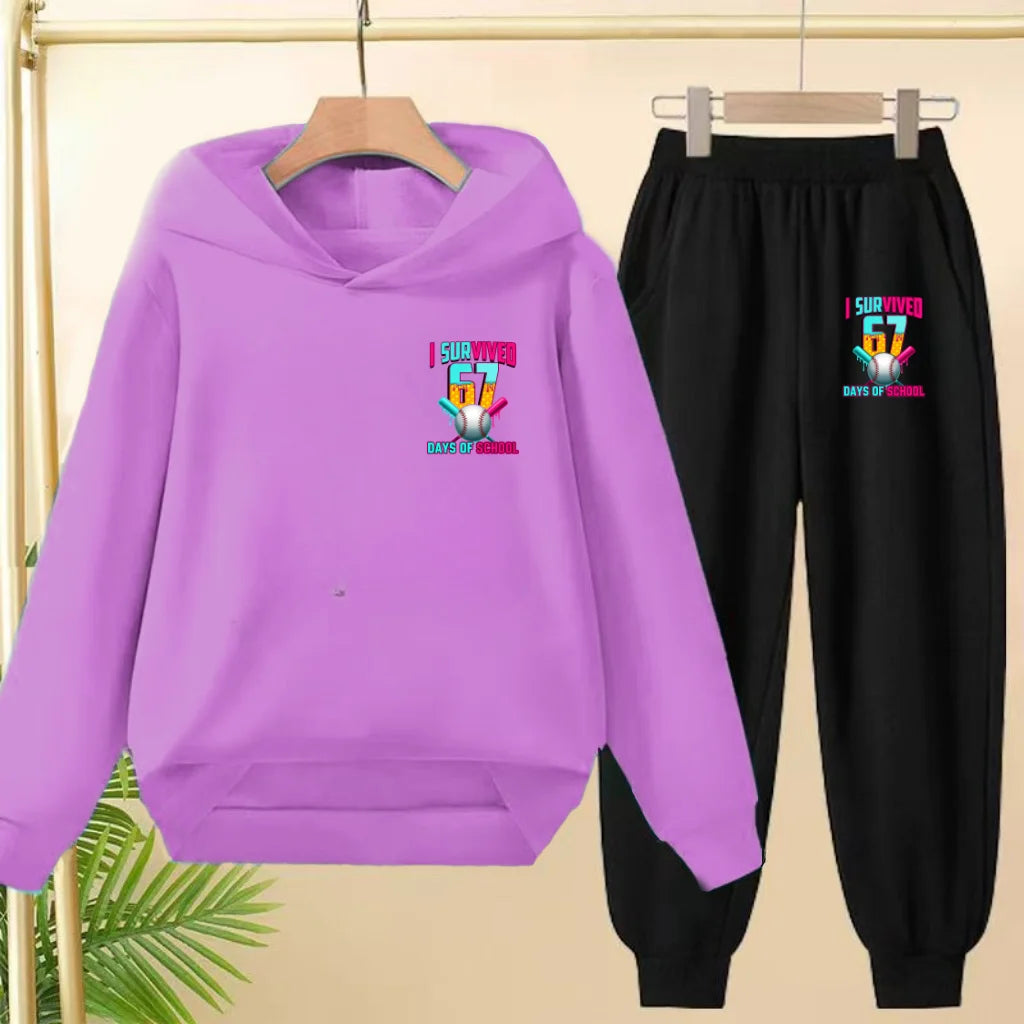 67 Children's Hoodies, 2 Pieces for Boys and Girls Aged 3-12, Comfortable Casual Hoodie+pants, Pullover, Hooded Sportswear