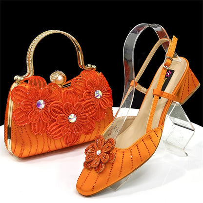 Italian Fashion Women's Elegant Heels & Clutch Bag Set EDS317