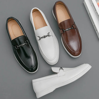 Men's Dress Shoes Slip On Leather Loafers Men Comfortable Casual Leather Shoes For Men Trend Office Social Casual Business Shoes