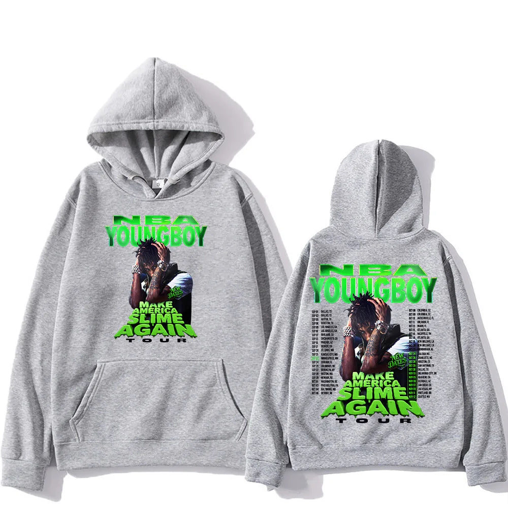 "YoungBoy Never Broke Again Tour 2026" says singing handprint hoodie street fashion hoodie men's hip-hop high-quality hoodie