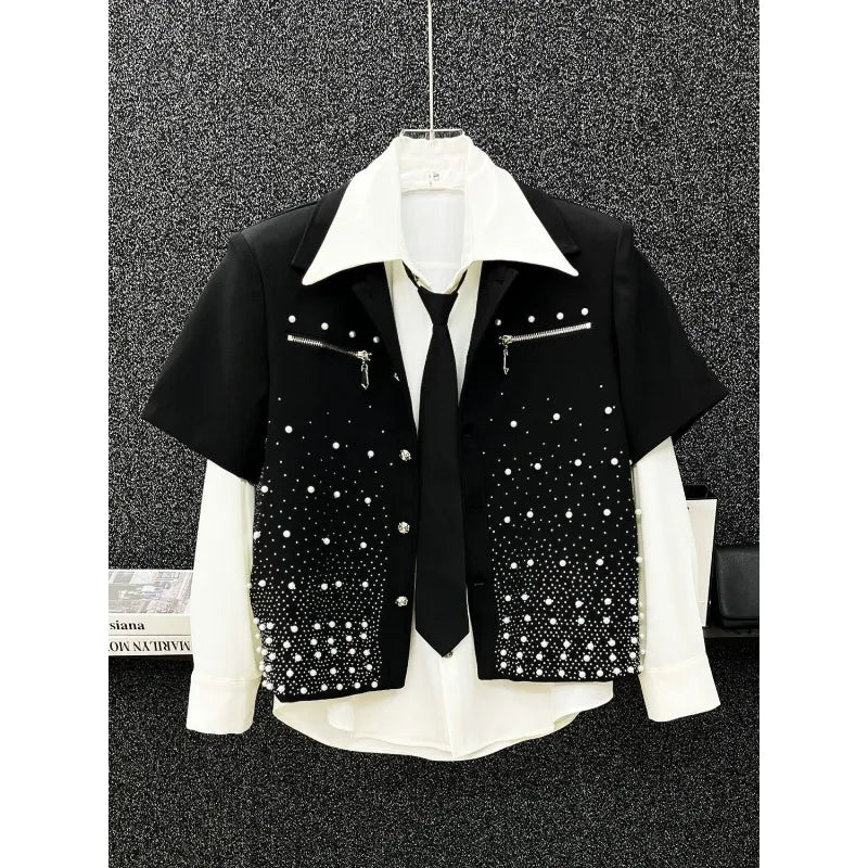 Men's 2025 New Short-sleeved Shirts Fashionable Casual Handsome Personalized Versatile Fashionable Casual and Versatile Tops