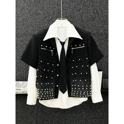 Men's 2025 New Short-sleeved Shirts Fashionable Casual Handsome Personalized Versatile Fashionable Casual and Versatile Tops