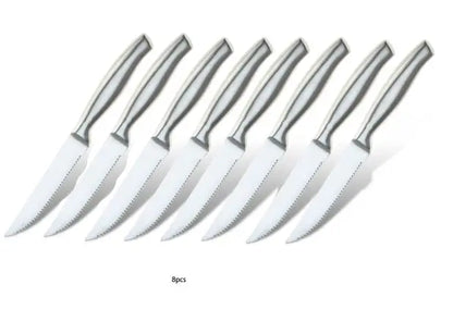 4/6/8 Pcs Steak Knife Set Stainless Steel Blade Kitchen Knives Seamless Handle Sharp Dinner Knife Meat Cutter Dinnerware Set
