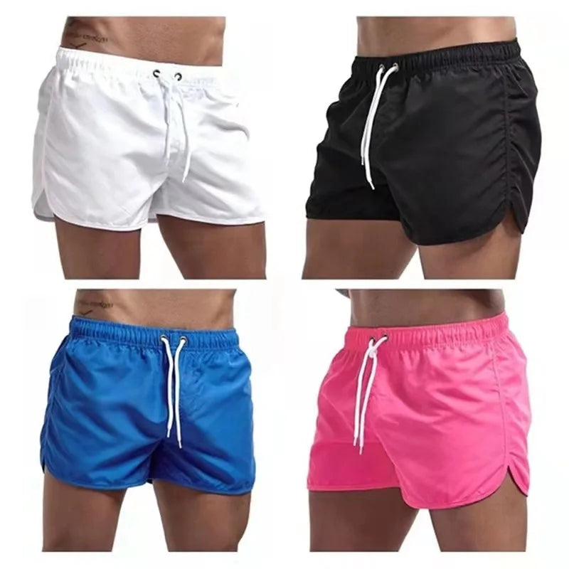 Summer Men's Swimwear Bear Printed Shorts Brand Beachwear Sexy Swim Trunks Men Swimsuit Low Waist Breathable Beach Surfing