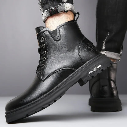 Men's shoes 2025 new autumn and winter men's boots youth high top casual men's shoes trend British style big yellow boots