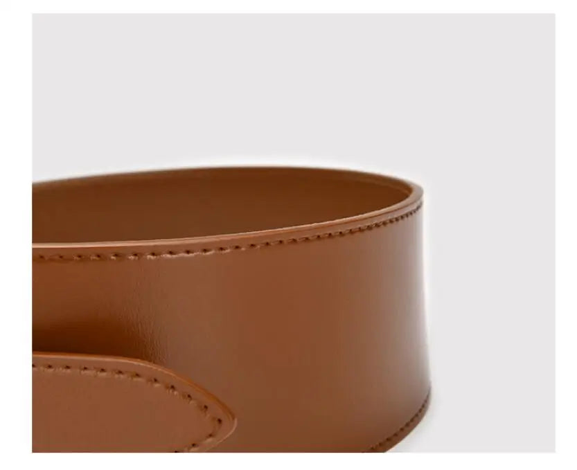 Fashion Belts for Women Leather Waistbands Gold Square Pin Buckle Cummerbunds HOT Body Corset Cummerbund Female Wide Soft Belt
