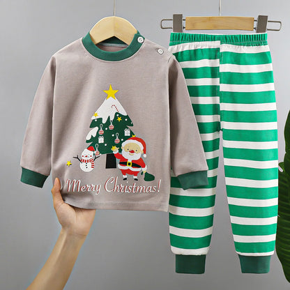 New Kids Boys Girls Pure Cotton Pajamas Cute Cartoon Long Sleeve Pyjamas Toddler Baby Autumn Sleepwear Children's Clothing Sets