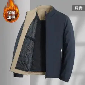 New Autumn and Winter Coats for Men Casual Cotton Coats, Stand Collar Cotton Thickening Loose and Versatile Jackets for Men