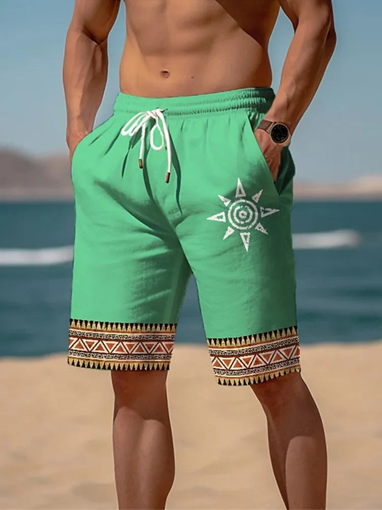 Men's Hot Beach Pants Men's shorts 3D Print Summer Men's Outdoor Daily Sports Shorts Large Size Loose Holiday Beach Trunks